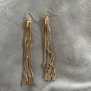Elegant Gold Tassel Earrings